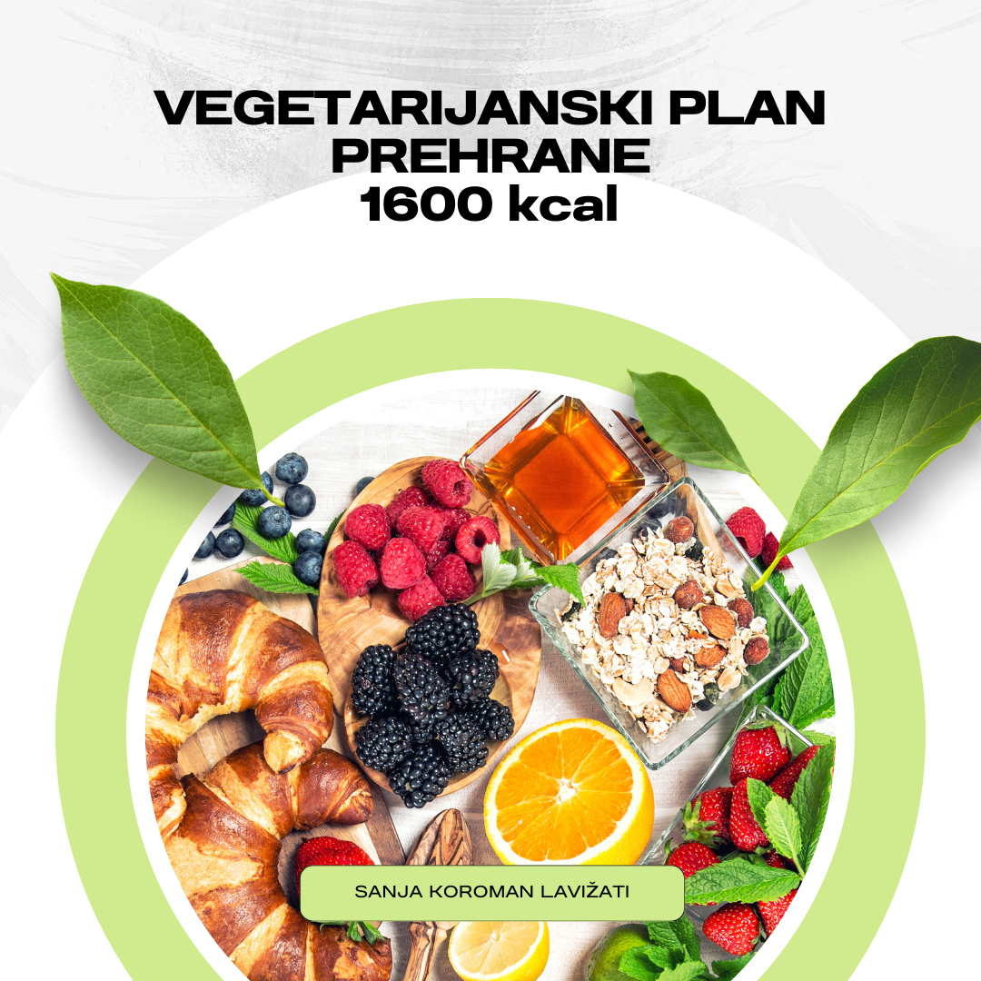 Vegetarijanski plan prehrane 1600kcal