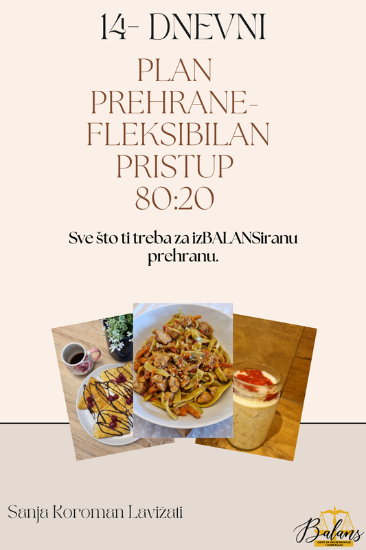14-DNEVNI PLAN PREHRANE S FLEKSIBILNIM PRISTUPOM OD 1500 KCAL