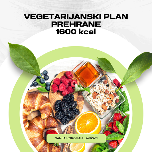 Vegetarijanski plan prehrane 1600kcal